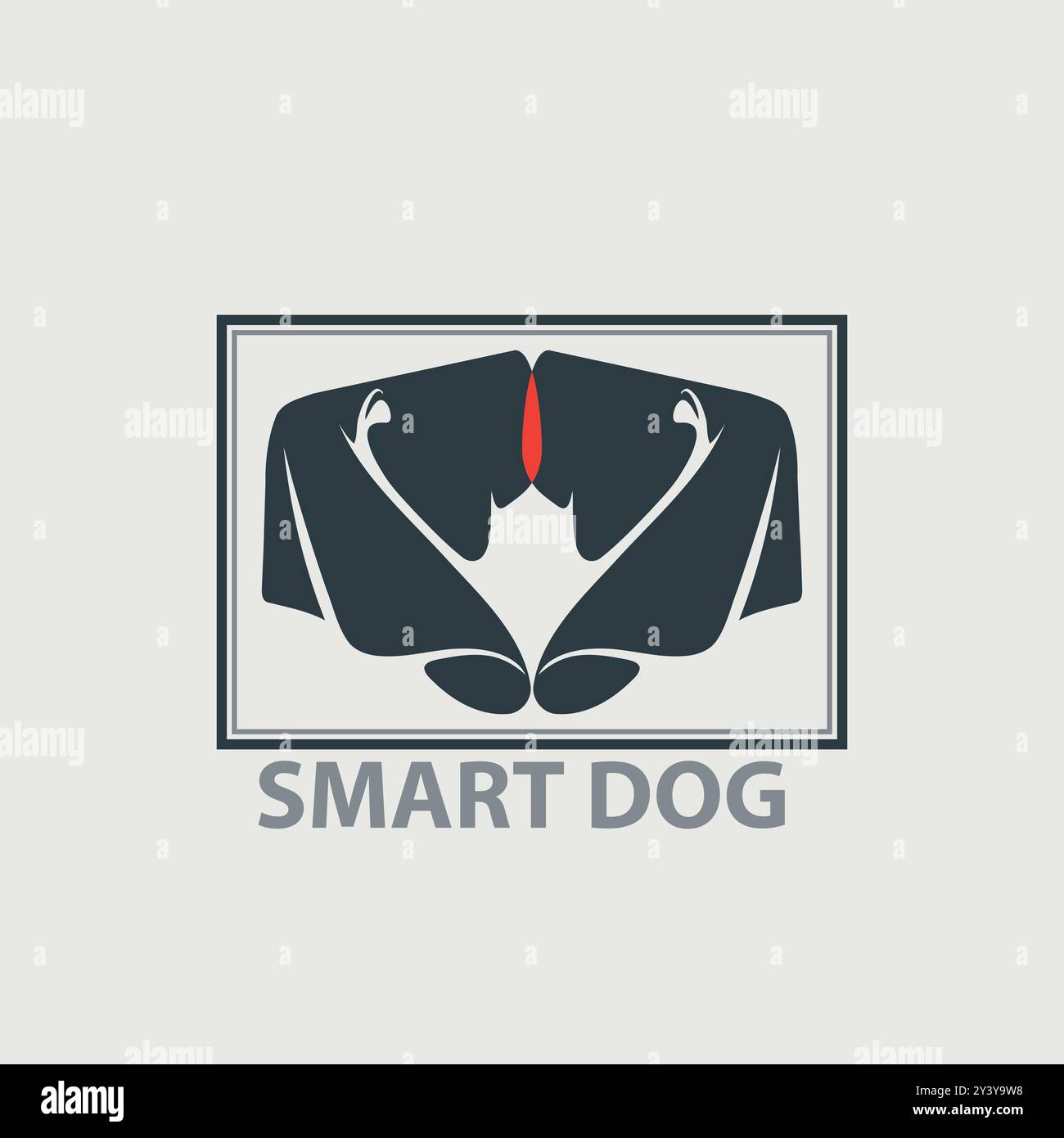 Modern Smart Dog Shape Emblem Symbol Vector stock illustration Stock Vector