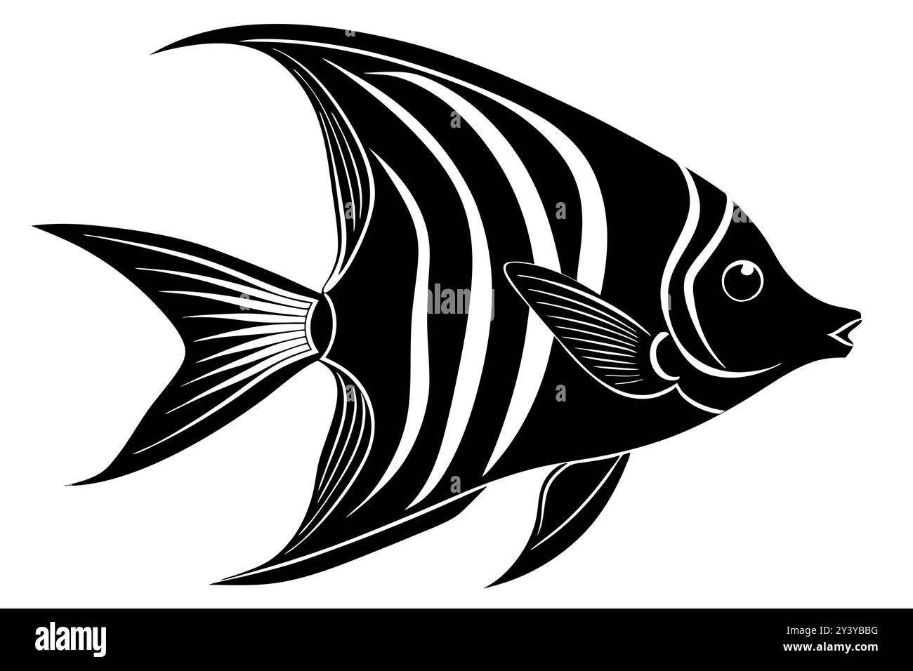 Angelfish silhouette vector illustration Stock Vector Image & Art - Alamy