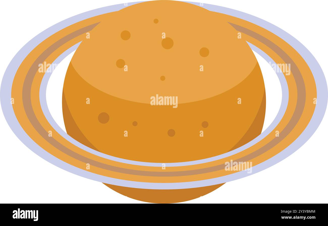Saturn planet icon, isometric style, space and science concept Stock Vector