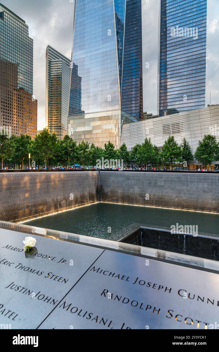 One World Trade Center and 9/11 Memorial, New York City Stock Photo - Alamy