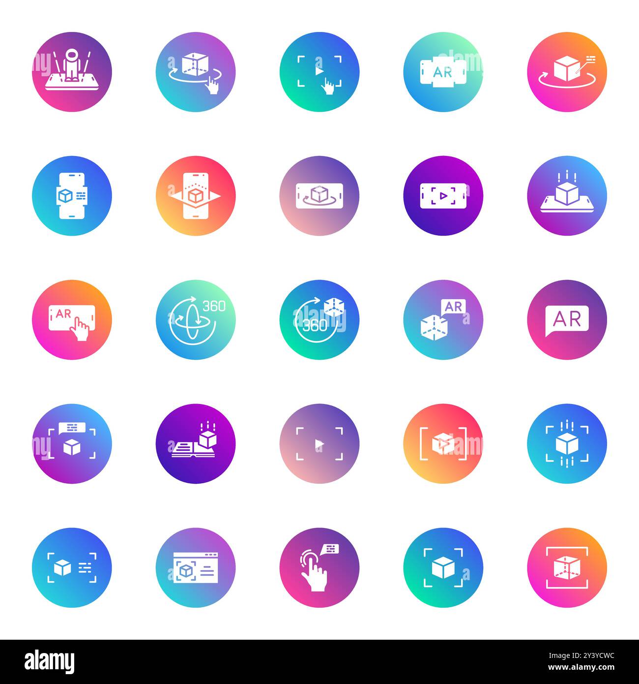 Augmented and virtual reality vector icons Stock Vector Image & Art - Alamy