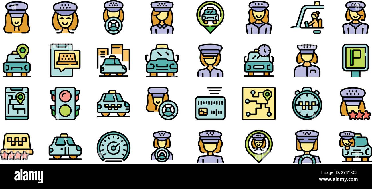 Female drivers parking Stock Vector Images - Alamy