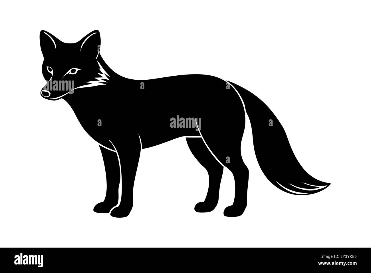 Arctic fox silhouette vector illustration Stock Vector Image & Art - Alamy