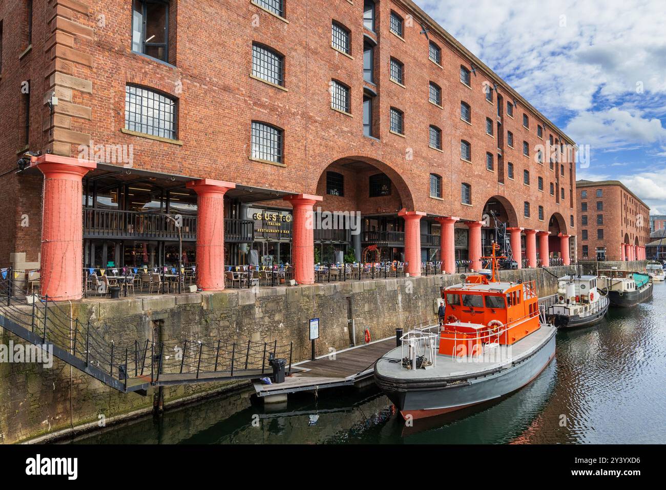 The Royal Albert Dock in Liverpool designed by Jesse Hartley and Philip Hardwick and home to the Merseyside Maritime Museum. Stock Photo