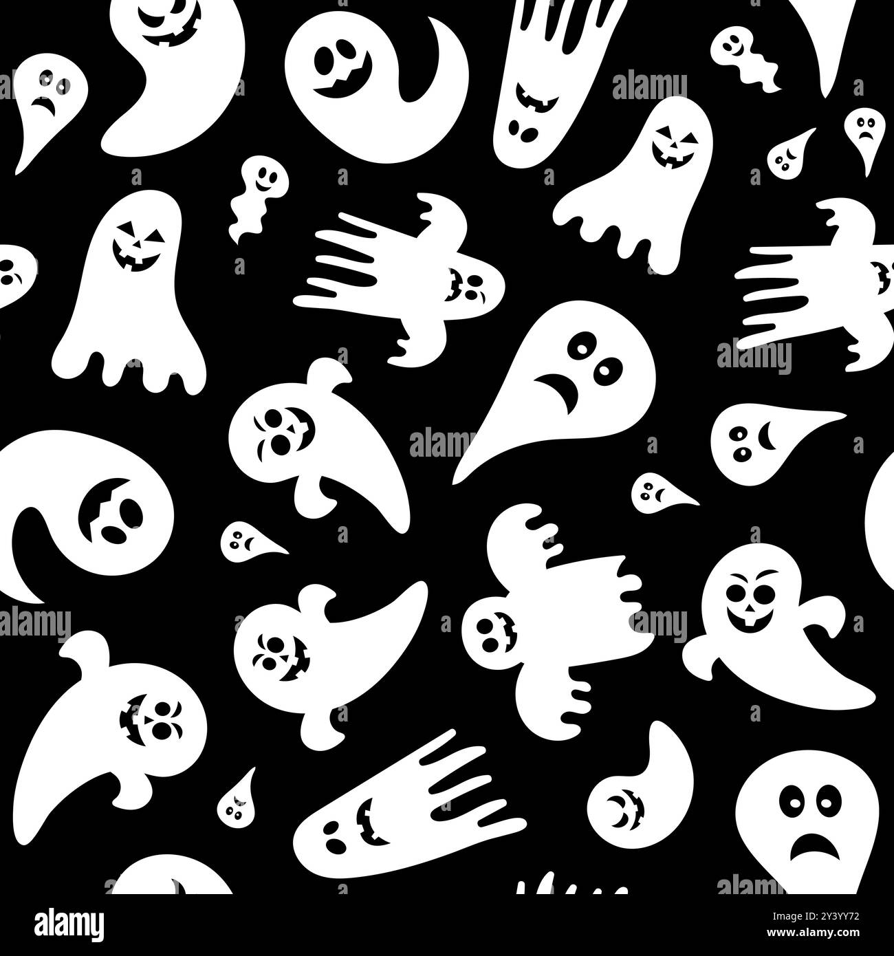 Seamless vector pattern for Halloween design. Halloween symbols ghost ...