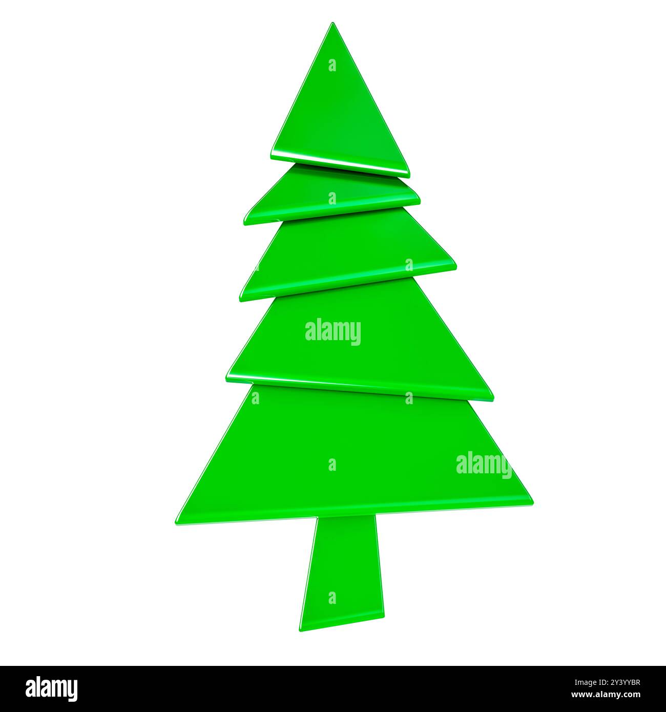 Abstract Christmas Tree, 3D rendering isolated on white background ...
