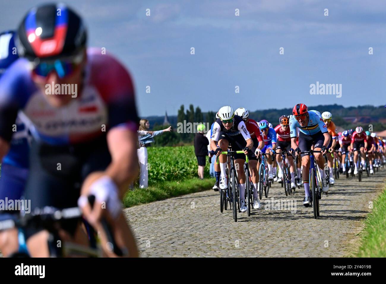 Belgian Tim Declercq (R) pictured in action during the Men's Elite Road ...
