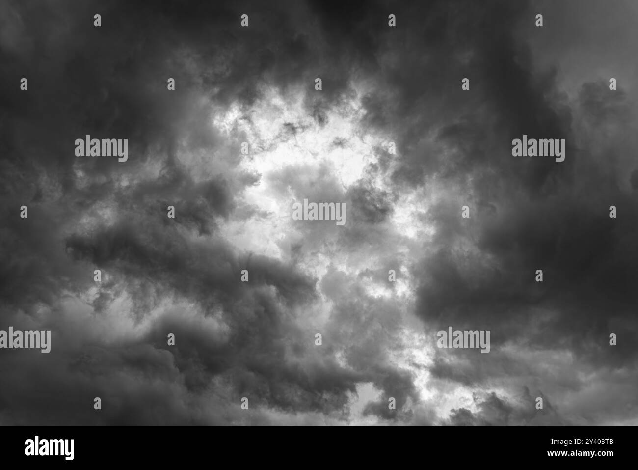 Stormy rainy dark clouds Black and White Stock Photos & Images - Alamy