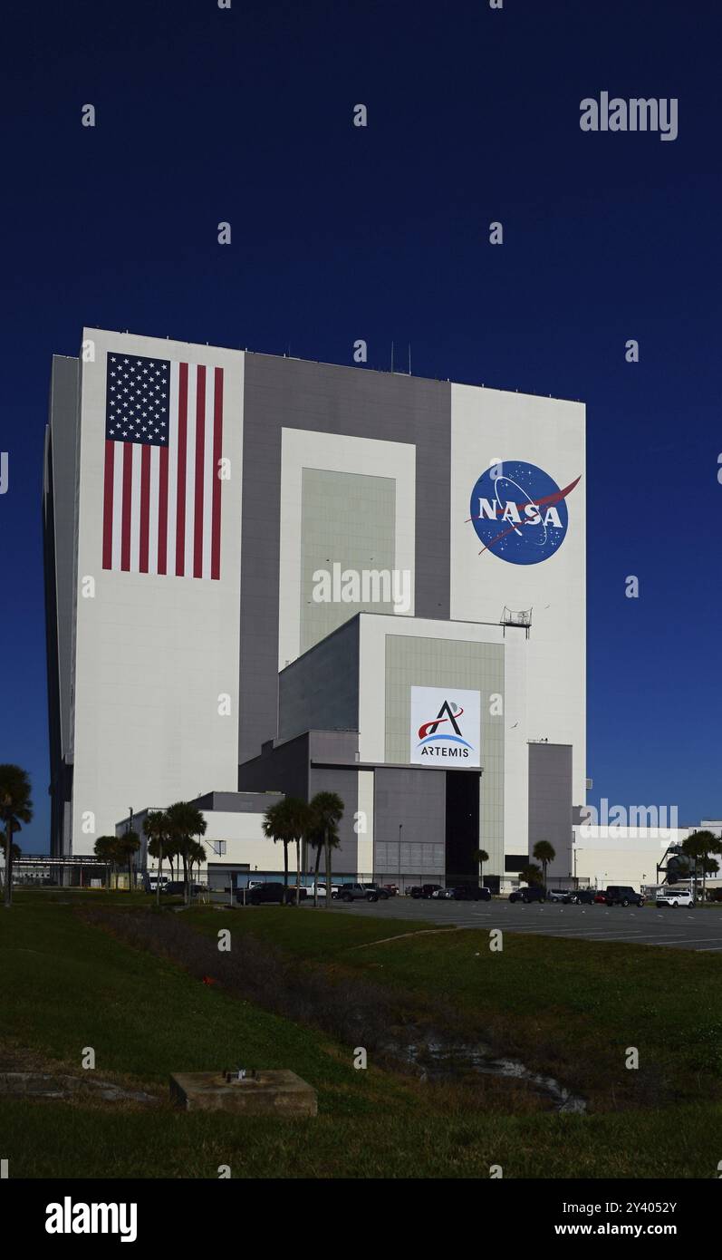 Vehicle Assembly Building at Kennedy Space Centre, Florida, USA. Vehicle Assembly Building at the Kennedy Space Centre, Florida, USA, North America Stock Photo