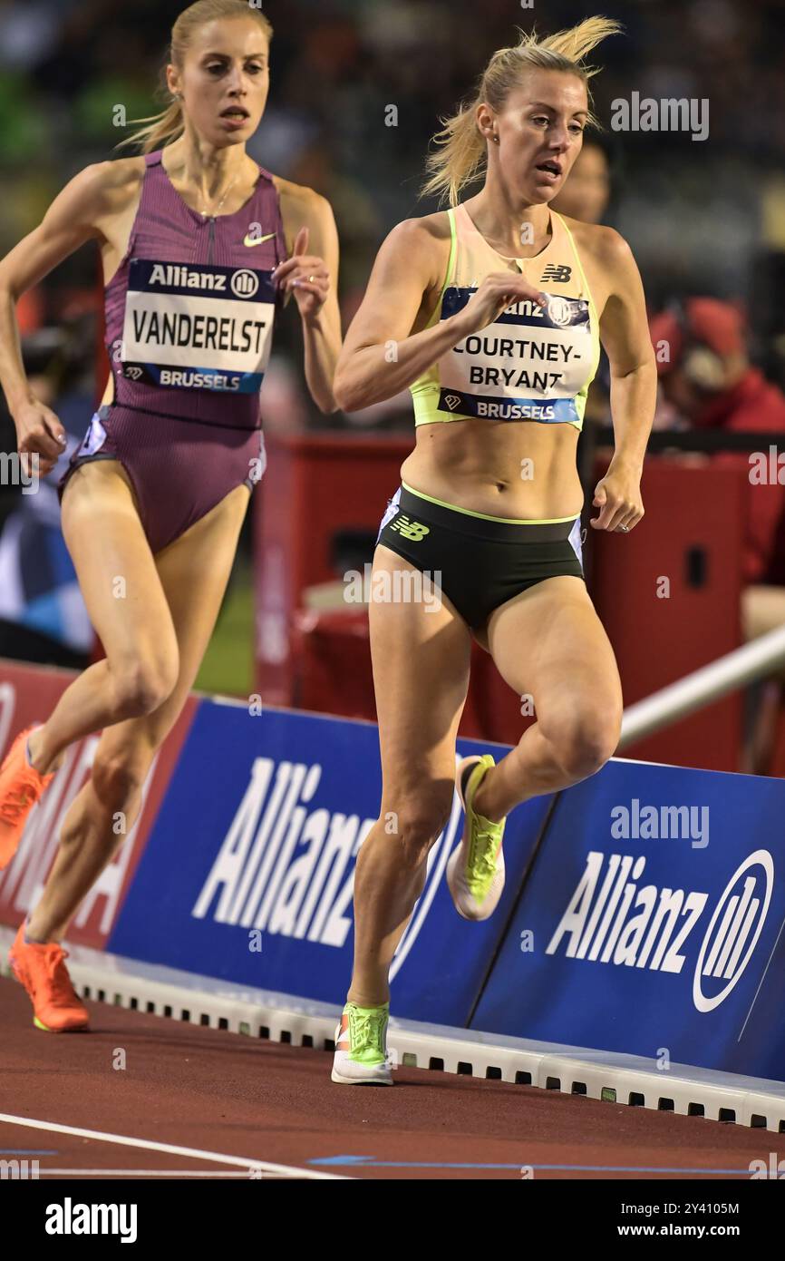 Melissa Courtney- Bryant of Great Britain competing in the women’s 1500m at the Memorial Van Damme Diamond League athletics finals at the King Baudoui Stock Photo