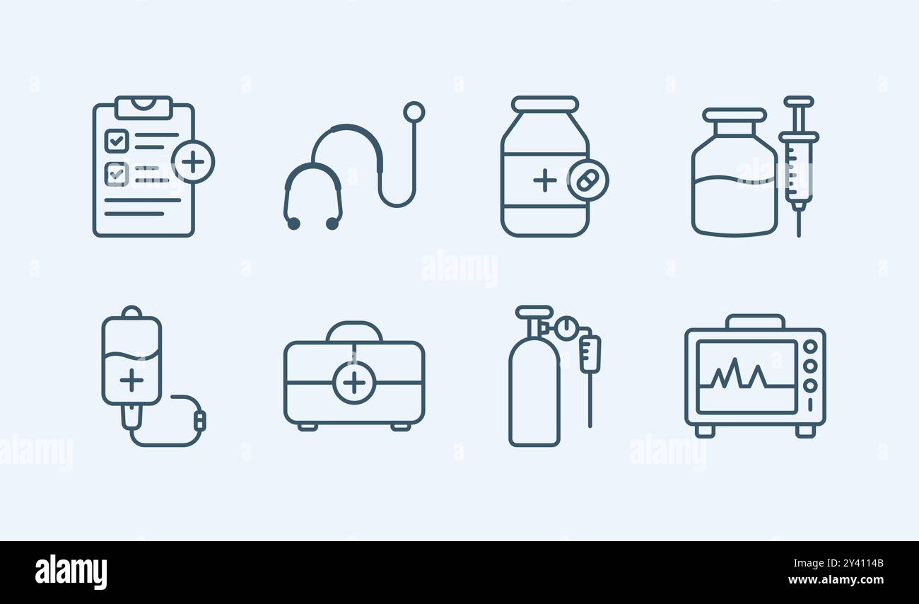 Line icon medical equipment hi-res stock photography and images - Alamy