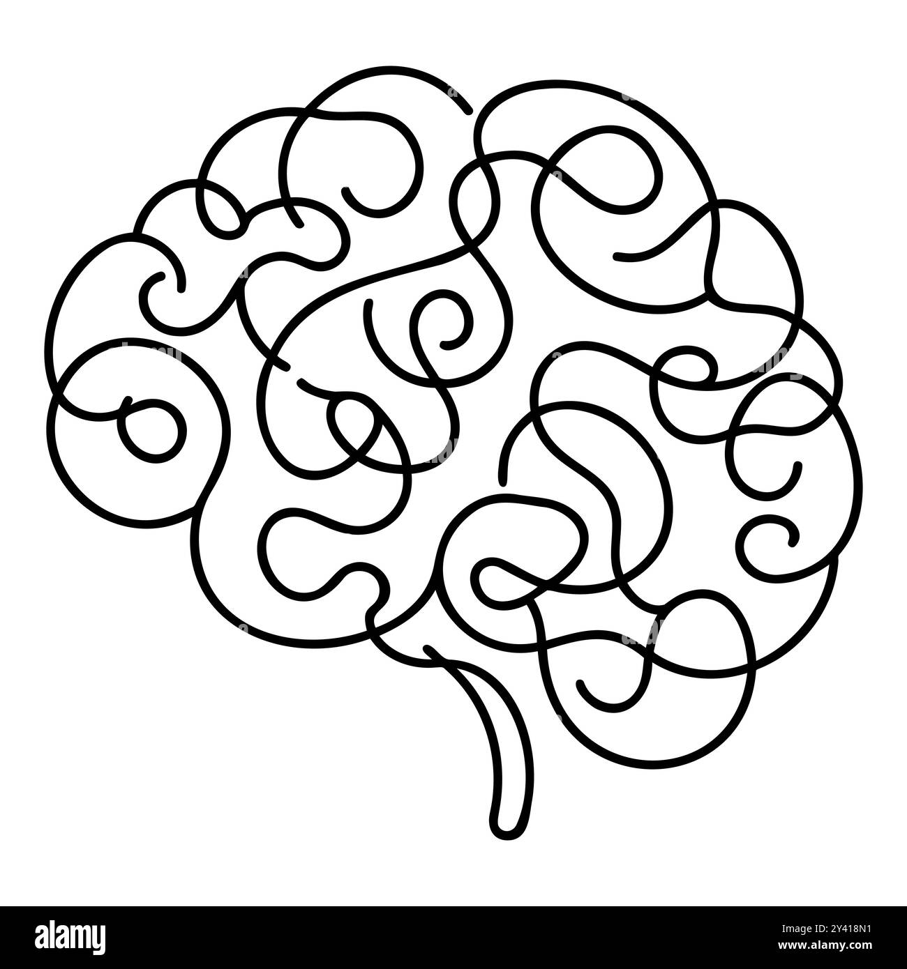 Brain line drawing Black and White Stock Photos & Images - Alamy