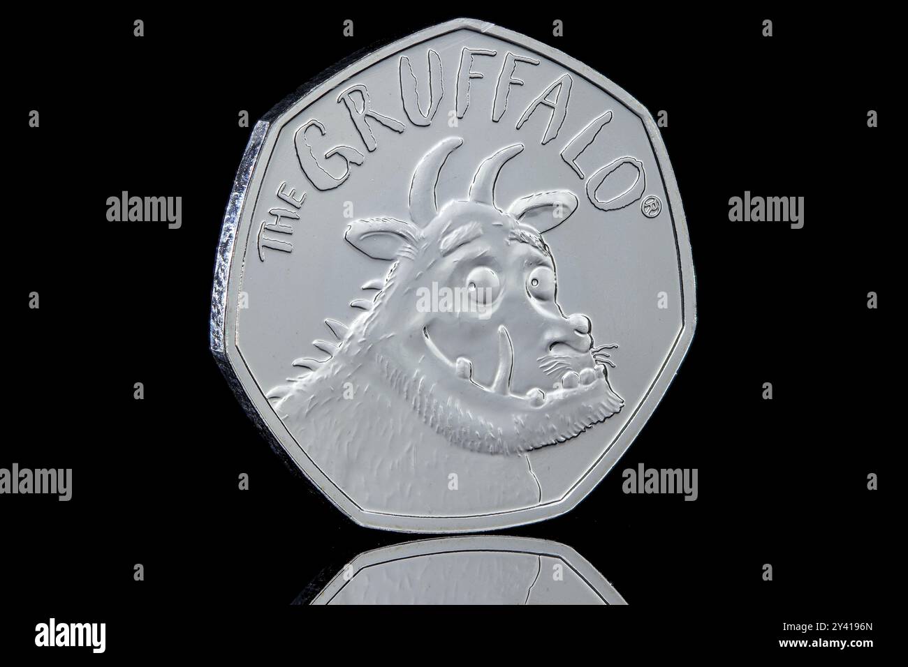 2019 50p coin to commemorate the 20th anniversary of The Gruffalo. Stock Photo