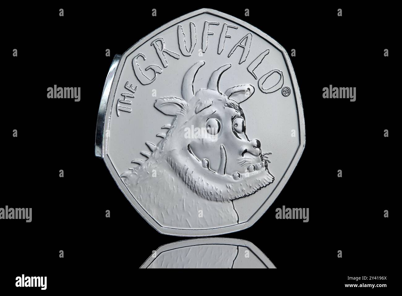 2019 50p coin to commemorate the 20th anniversary of The Gruffalo. Stock Photo
