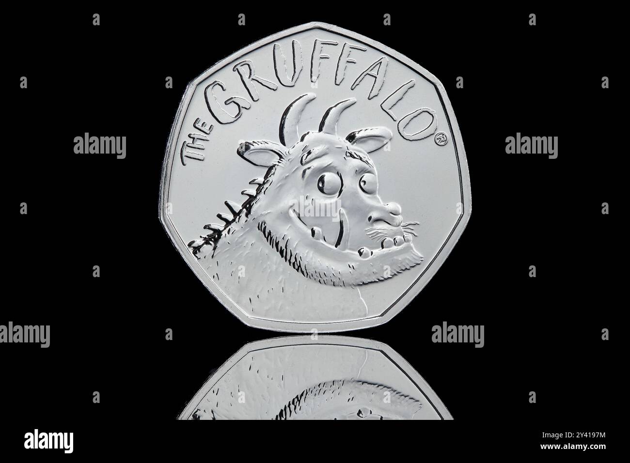 2019 50p coin to commemorate the 20th anniversary of The Gruffalo. Stock Photo