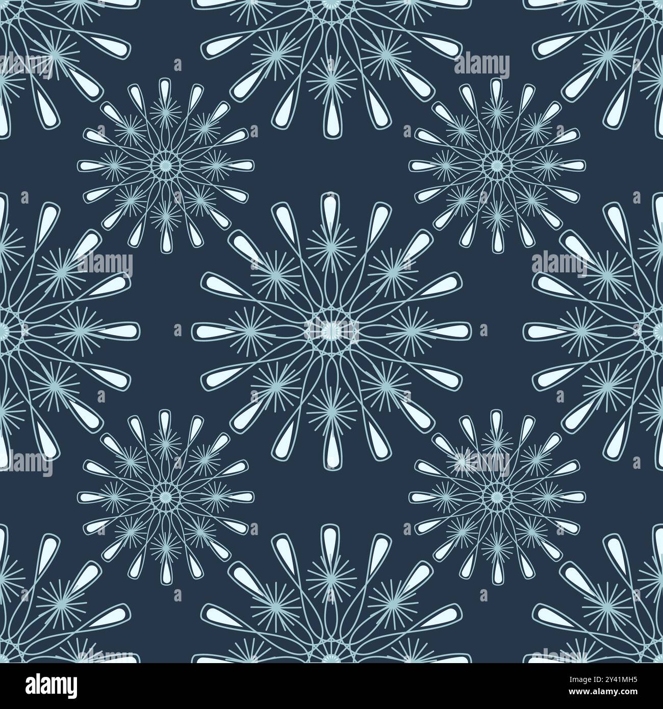 Snowflakes seamless holiday pattern vector illustration Stock Vector