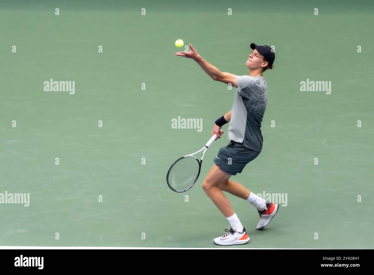Jannik Sinner (ITA) competes in Men's Singles Finals at the 2024 US