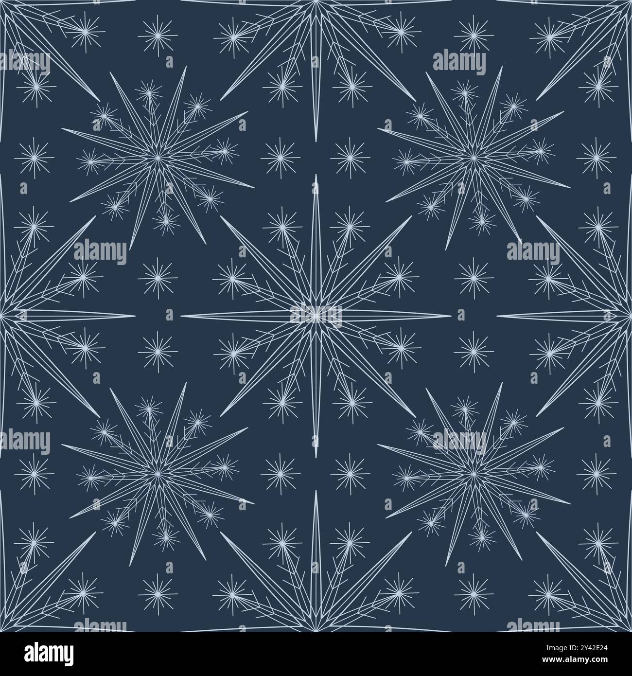 Snowflakes seamless holiday pattern vector illustration Stock Vector