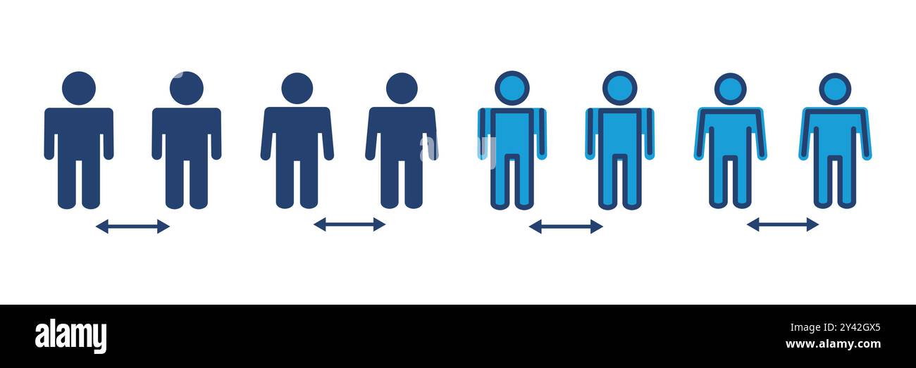 Social distance icon vector. social distancing icon. self quarantine ...