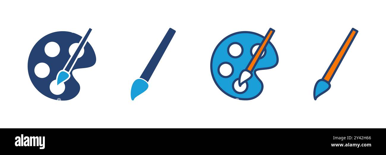 Paint icon vector. paint brush icon vector. paint roller icon vector Stock Vector