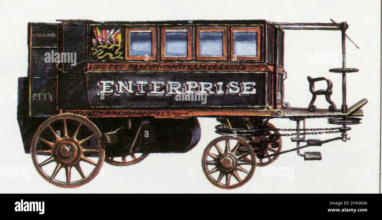 Hanckock Entreprise. 1830. Grande Bretagne. En service sur la ligne Bristol-Londres. Un vélocifère. Une technique avancée,une transmission par chaîne Stock Photo