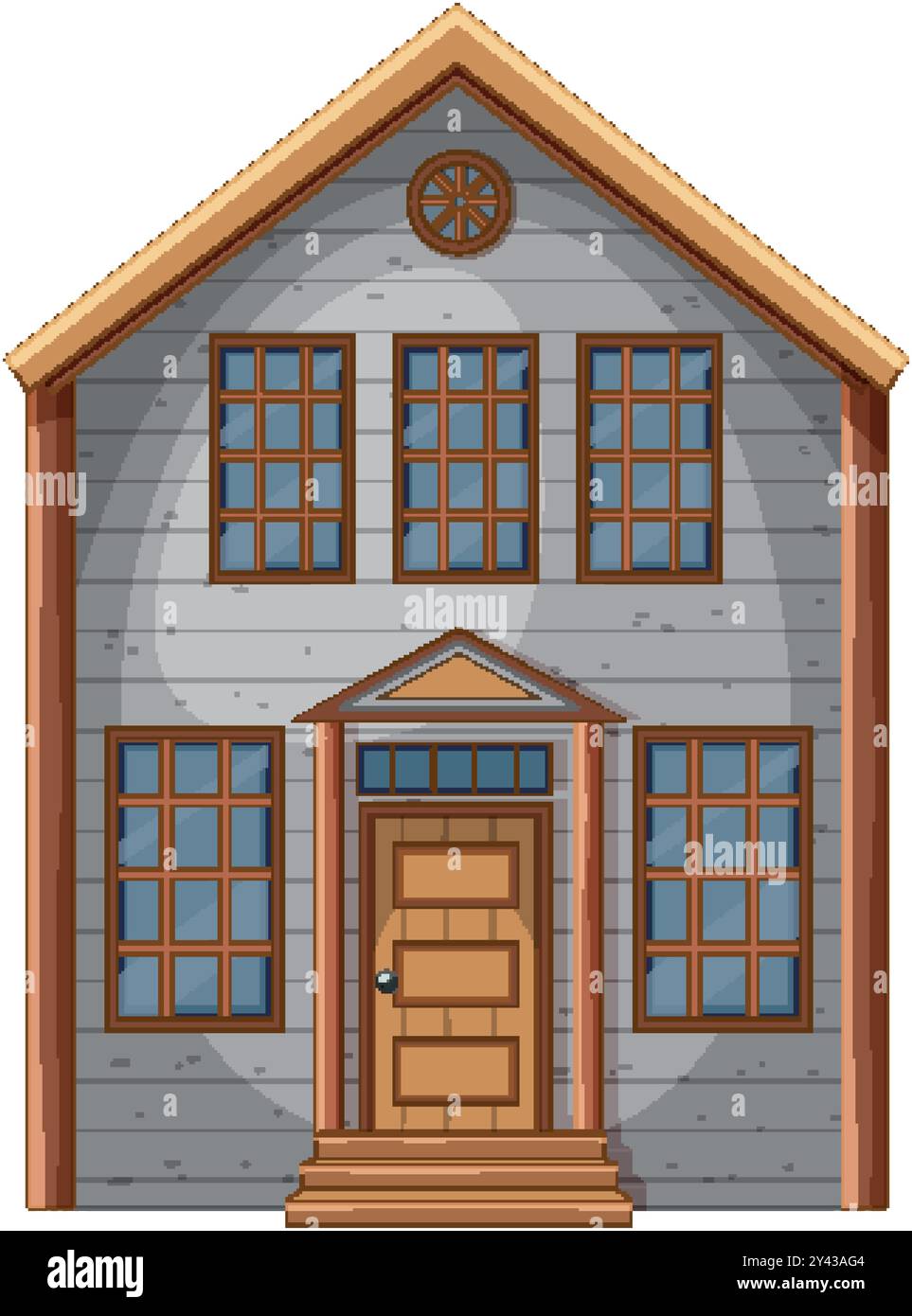 Illustration of a cozy, two-story wooden house Stock Vector Image & Art ...