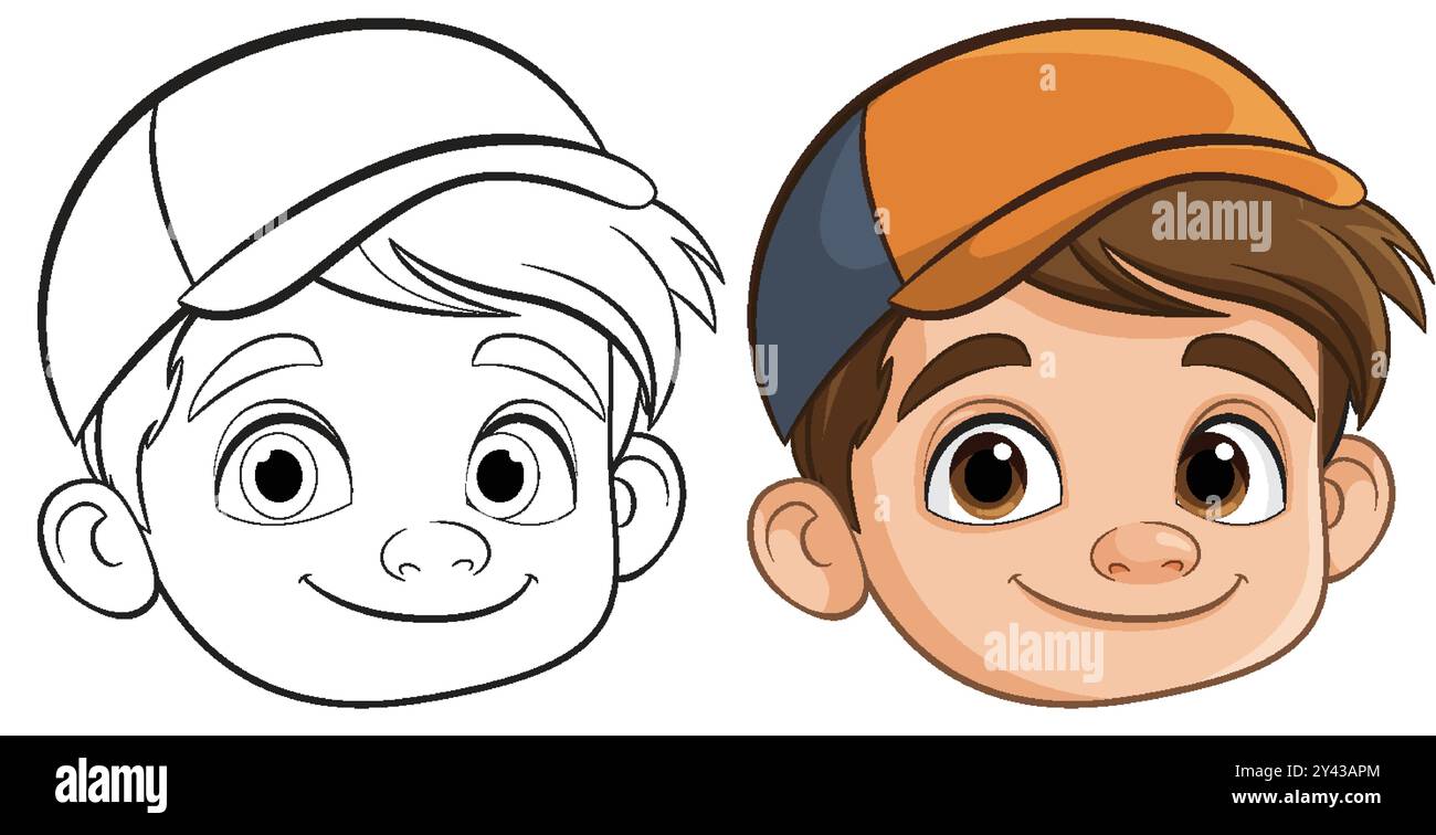 Vector illustration of a happy boy's face Stock Vector Image & Art - Alamy