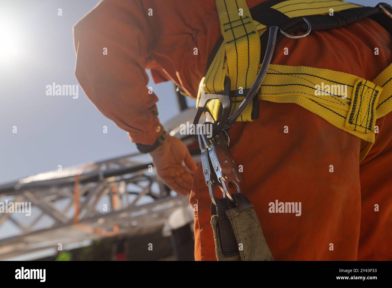 Worker wearing a safety harness hi-res stock photography and images - Alamy