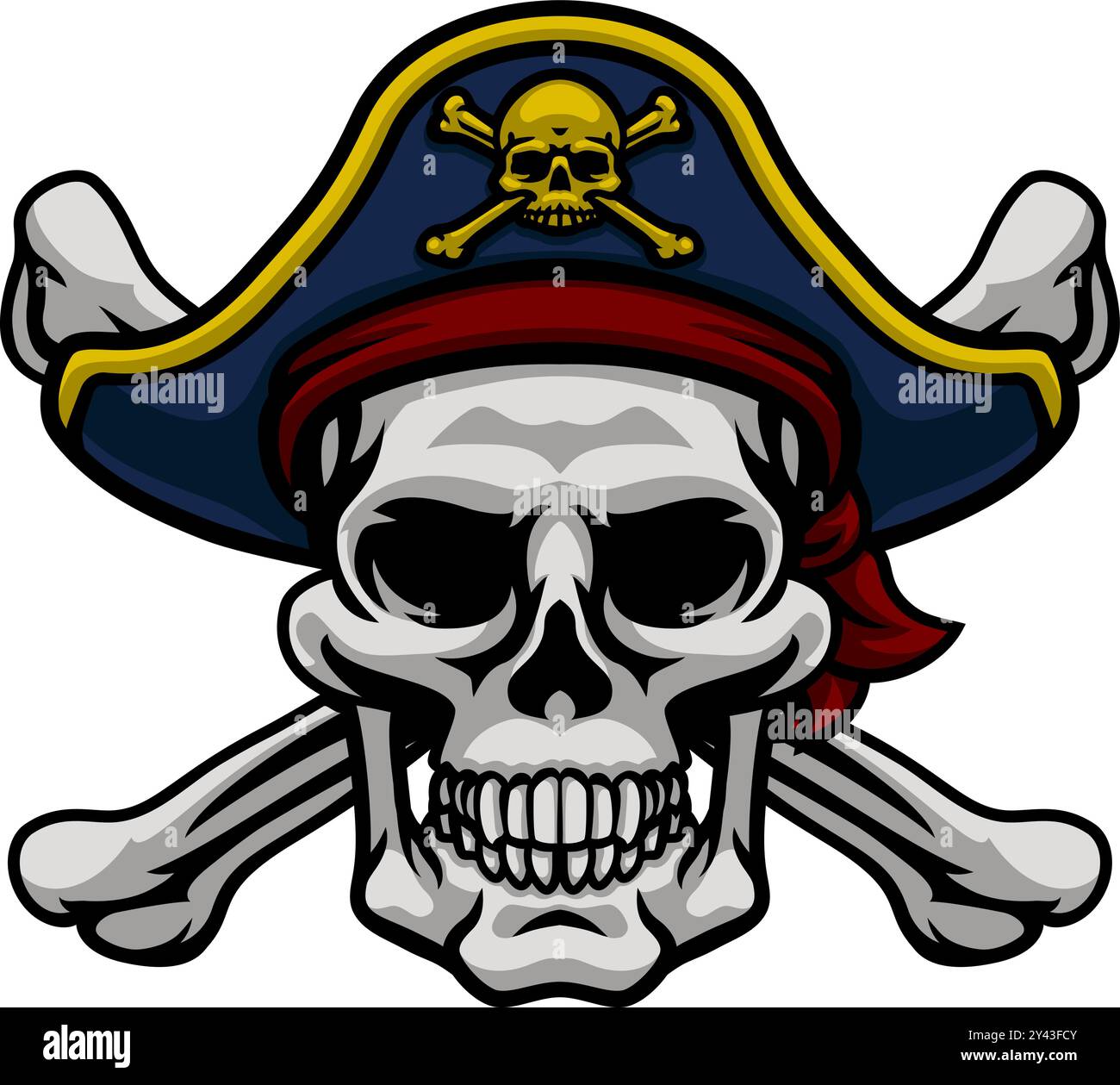 Pirate Hat Skull and Crossbones Cartoon Stock Vector Image & Art - Alamy