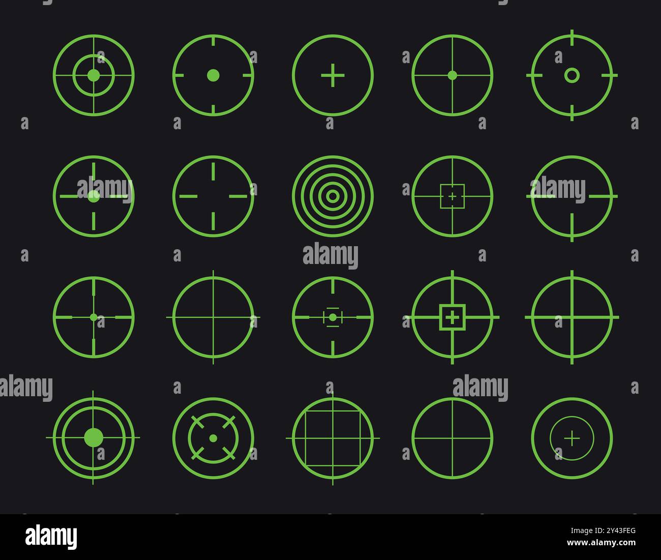 Target line vector icon set Stock Vector