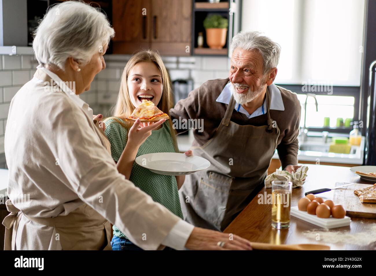 Affectionate girl grandmother home hi-res stock photography and images ...