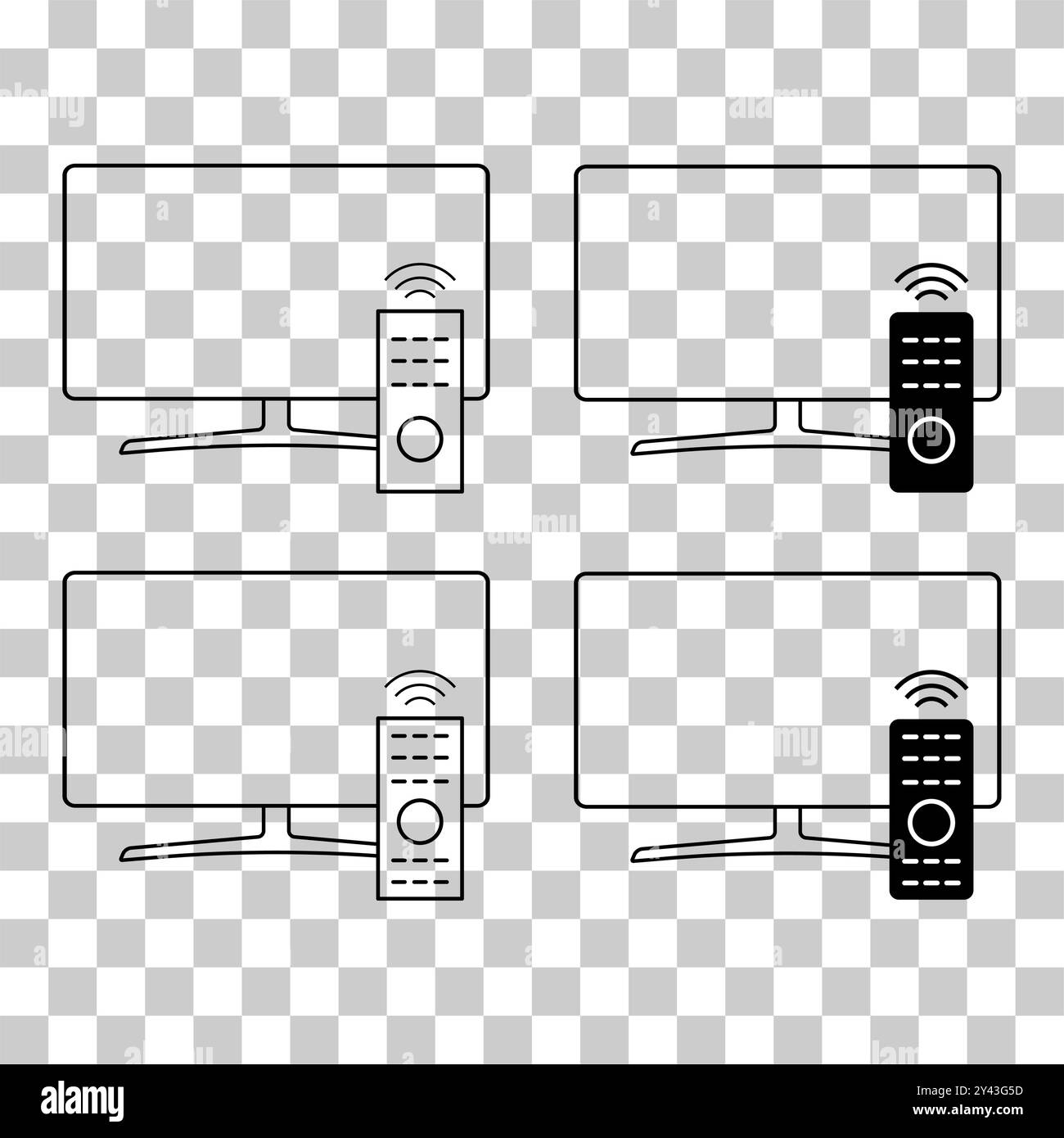 Set of Remote tv device icon, media television sign, web digital vector ...