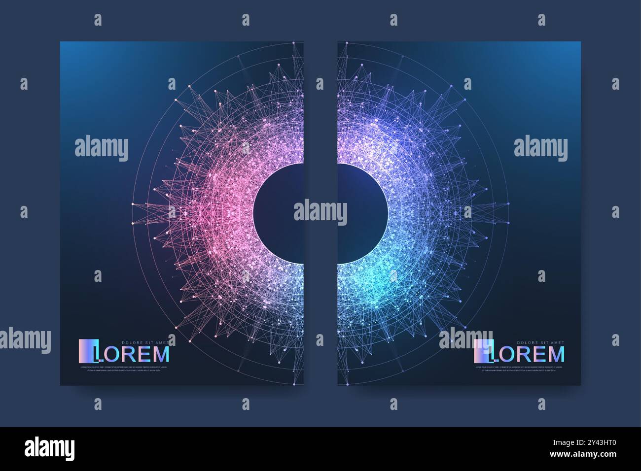 Abstract digital technology cover template design for a report and ...