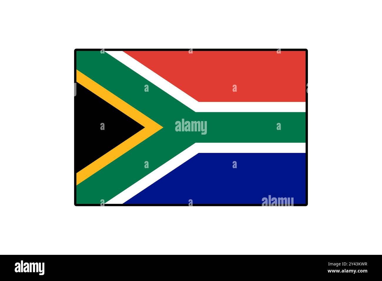 The flag of South Africa features distinct colors and shapes ...