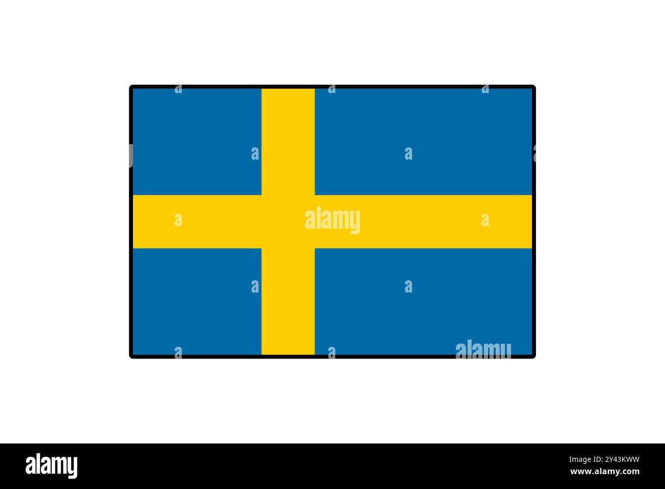 The flag of Sweden, featuring a blue background with a yellow cross, represents the country's national identity and heritage. It symbolizes Sweden's culture and history. Stock Vector