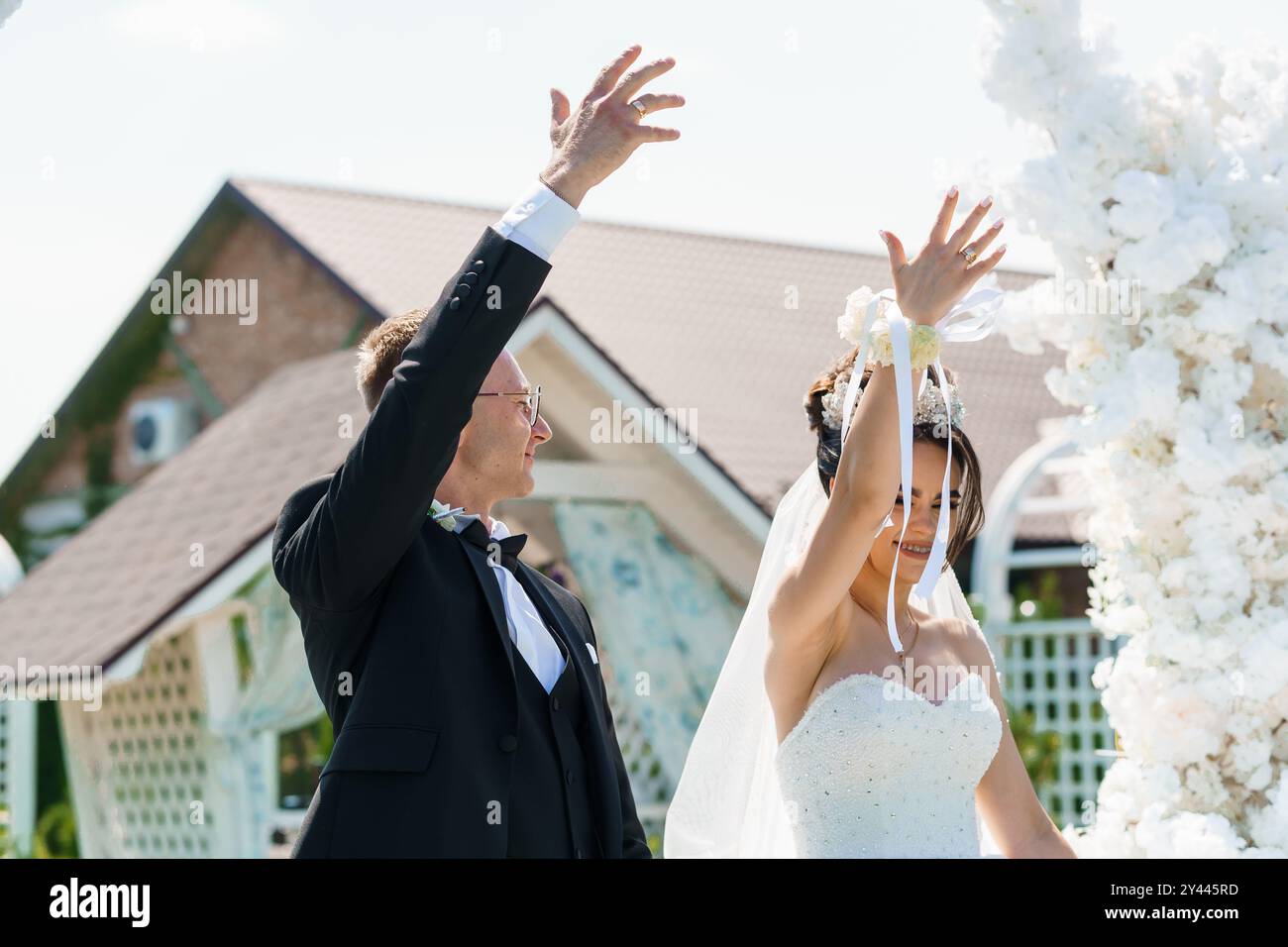 Joyful couple under festive hi-res stock photography and images - Alamy