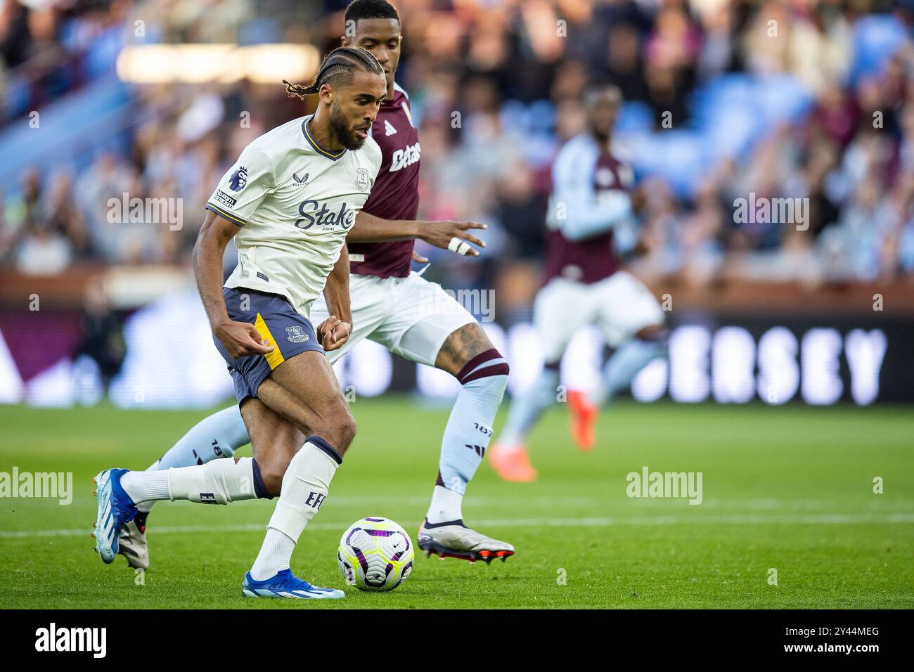 Everton forward Dominic Calvert-Lewin (9) during the Premier League match between Aston Villa and Everton at Villa Park, Birmingham, England on 14 September 2024. Photo Manjit Narotra/ProSportsImages / DPPI Stock Photo