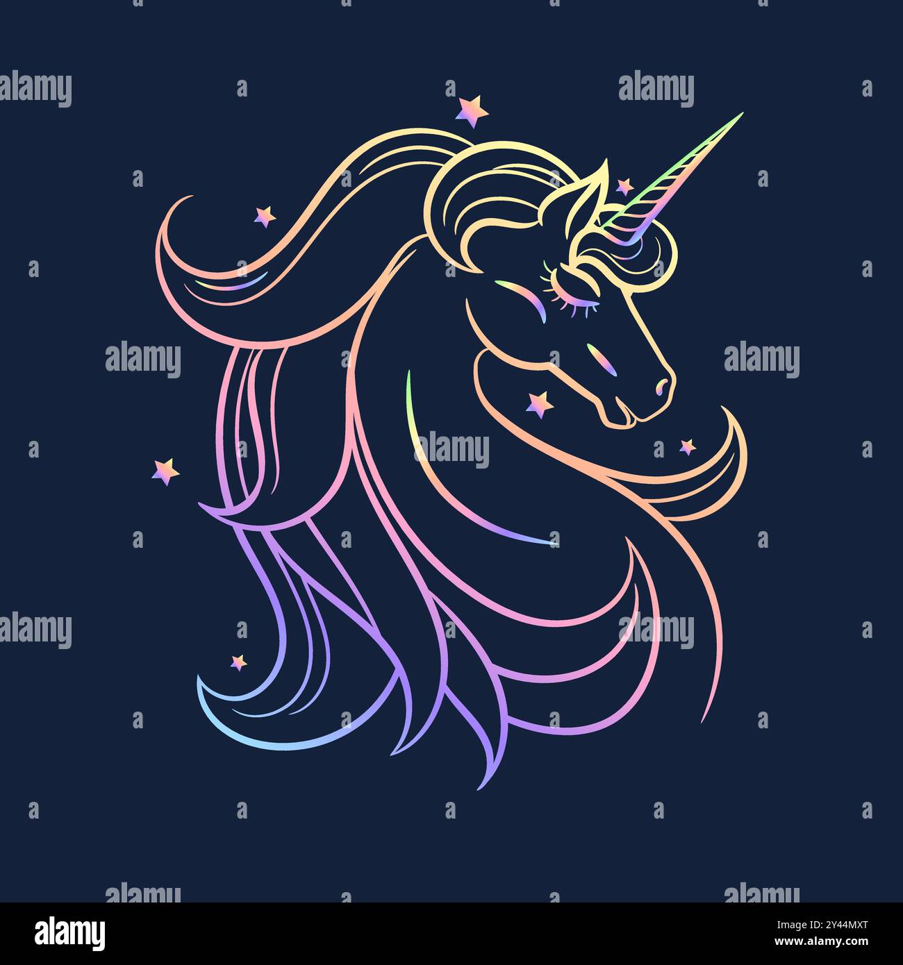 Unicorns head colorful graphics Stock Vector Image & Art - Alamy