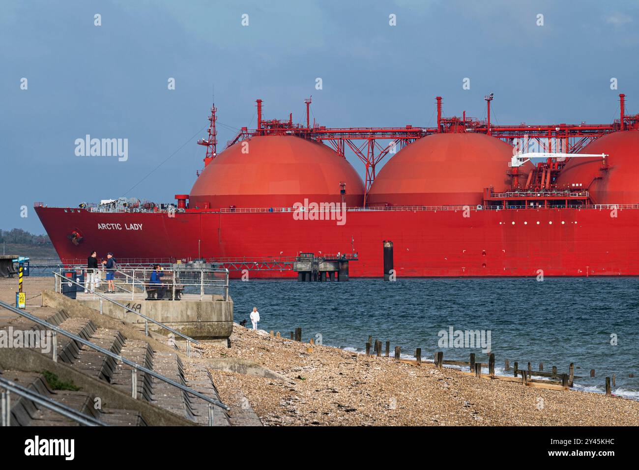 Arctic Princess LNG Tanker arriving at Port of Grain passing Sheerness Docks 16th September 2024 Stock Photo