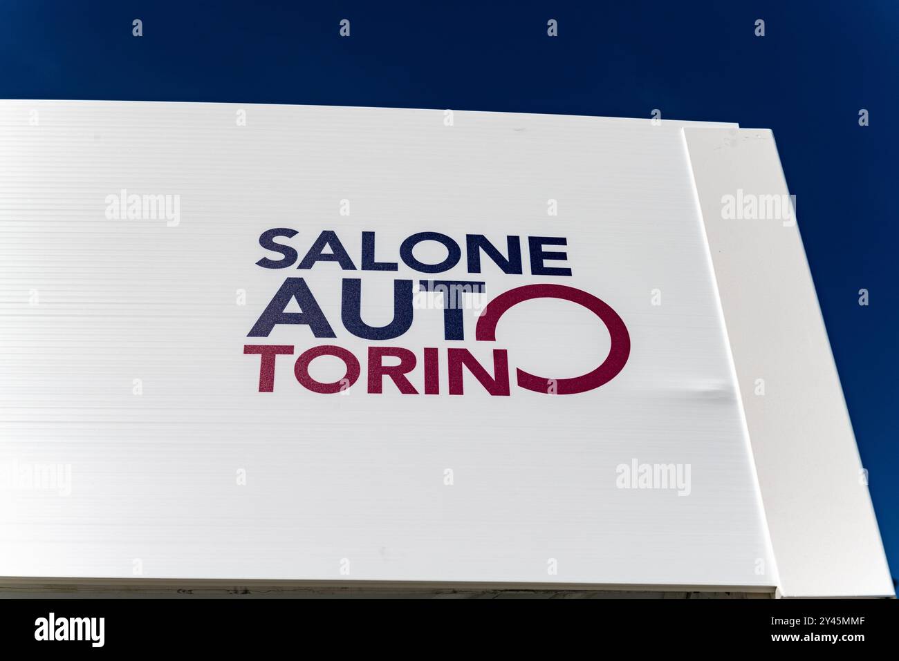 Turin Motor Show poster, all the top-designed super cars on display, many models with innovative projects and advanced performance. news event, turin, Stock Photo