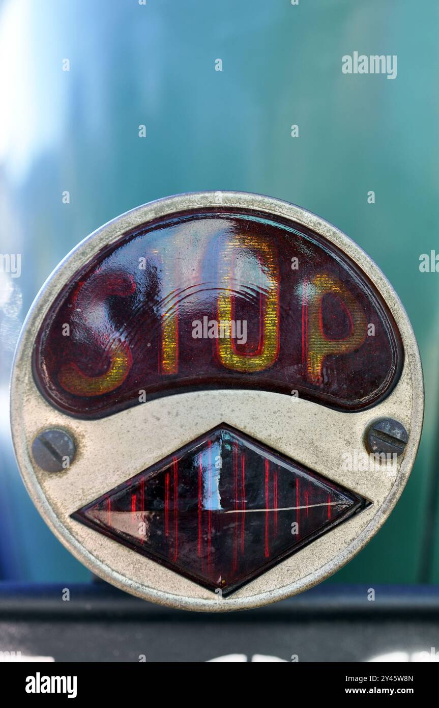 Old Stop light on car Stock Photo