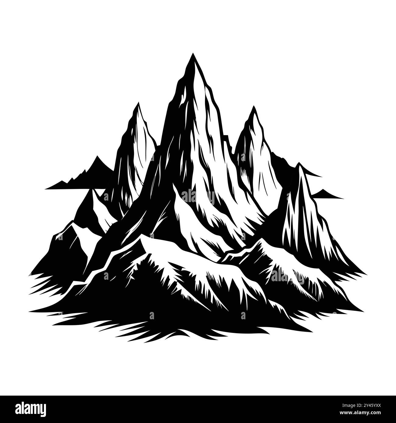 Mountain range clipart Black and White Stock Photos & Images - Alamy