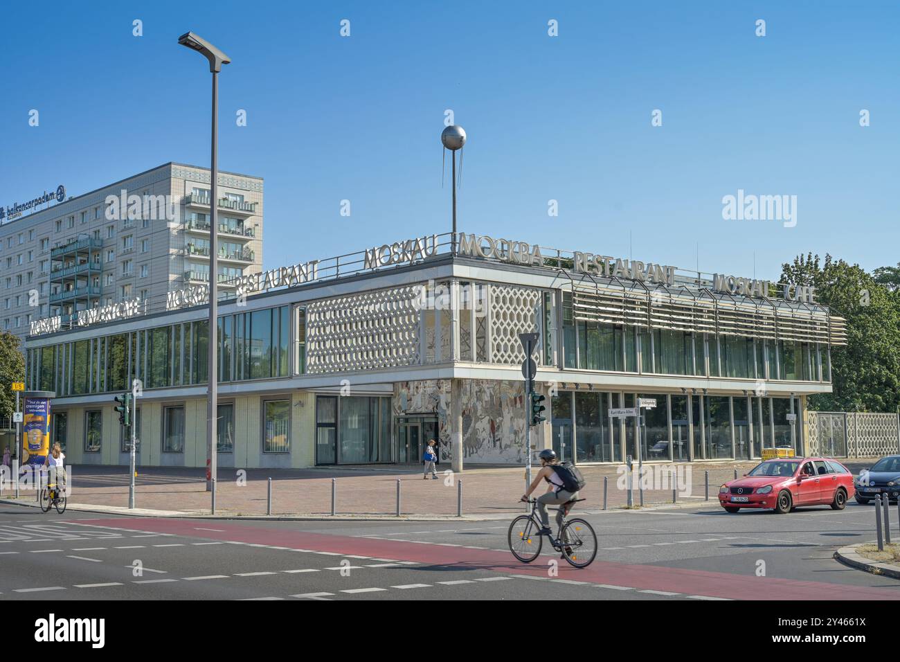 Cafe Moskau, Karl-Marx-Allee, Mitte, Berlin, Deutschland Stock Photo