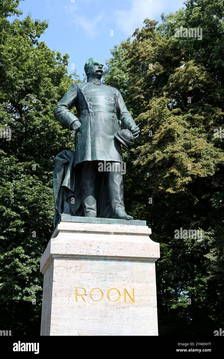 Statue of Albrecht von Roon, Prussian stateman in Tiergarten in Berlin ...