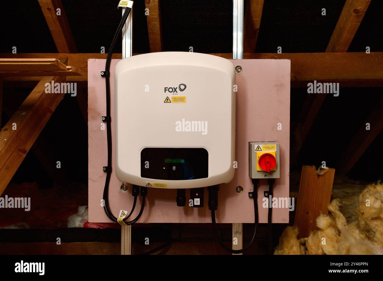 Solar panel dc inverter installed in an attic in Little Clacton Essex ...