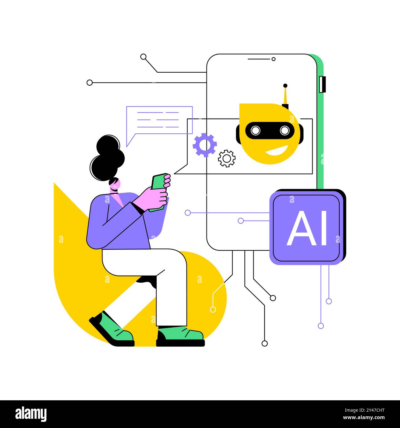 AI-Enhanced Chatbots for Customer Support abstract concept vector ...