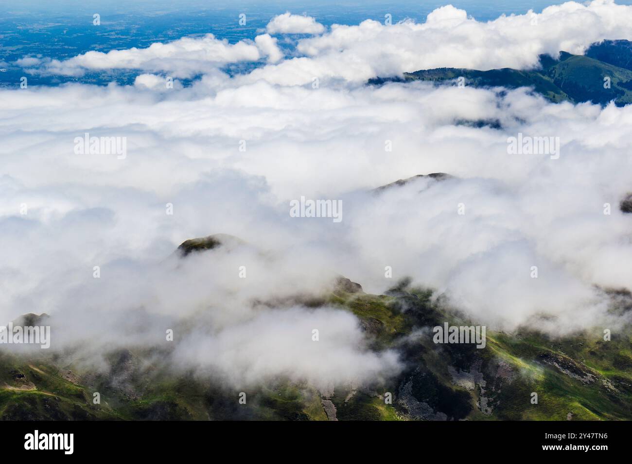 Sea of clouds, Midi de Bigorre, Pyrenees, France Stock Photo