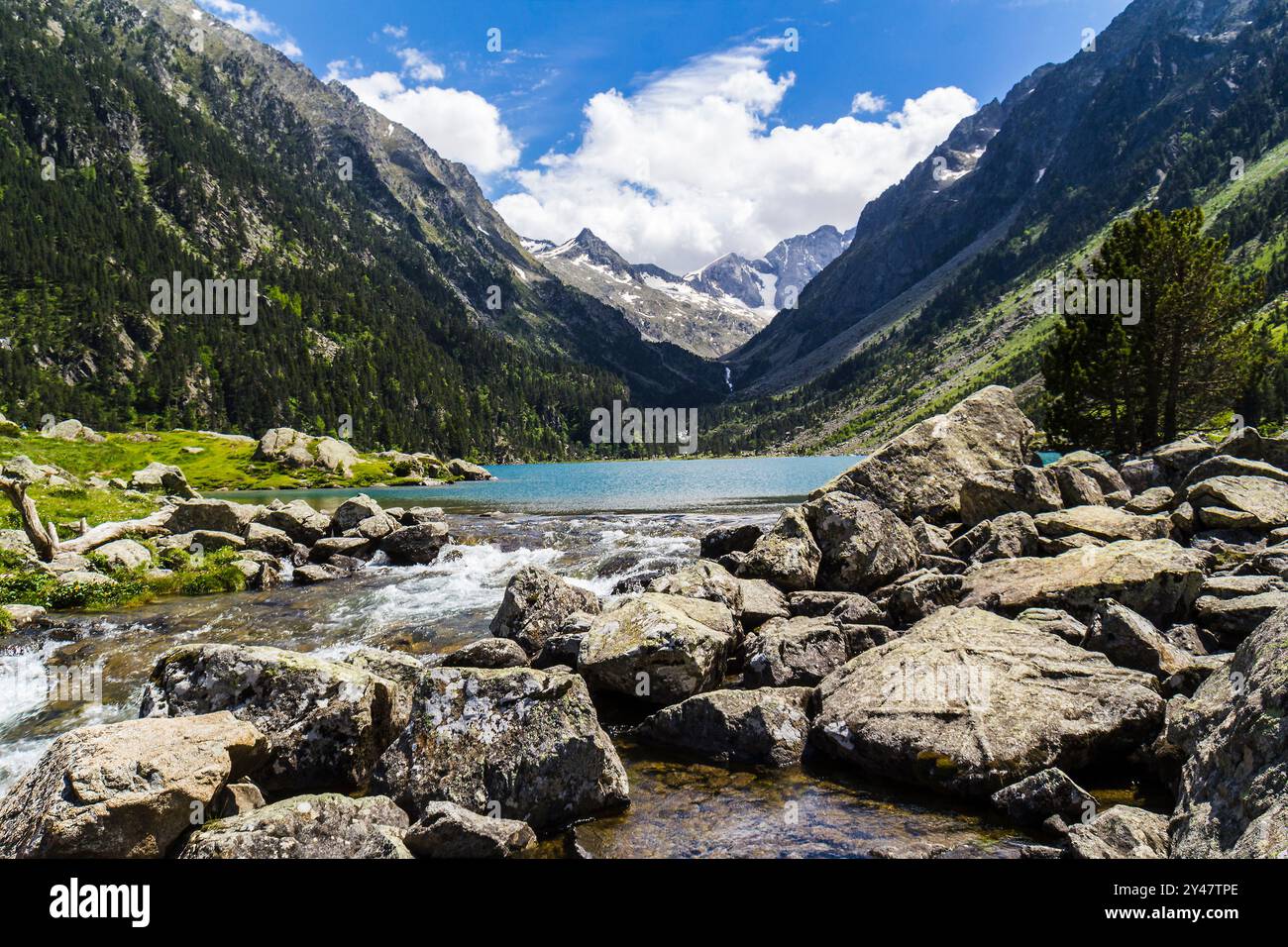 Gaube lake, Pyrenees, France Stock Photo