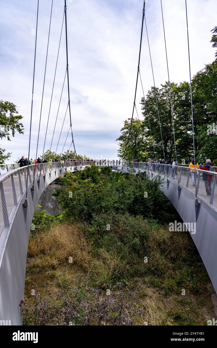 The Skywalk Königsstuhl on the chalk cliffs of Rügen, viewing platform ...