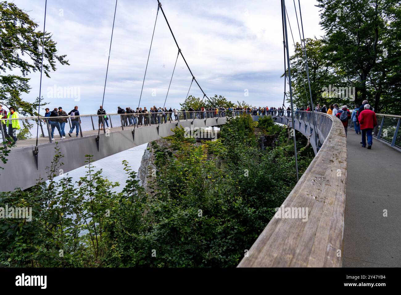 The Skywalk Königsstuhl on the chalk cliffs of Rügen, viewing platform ...